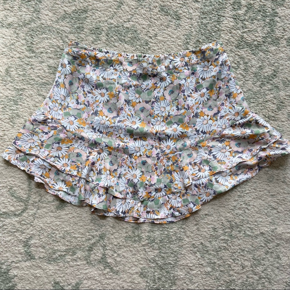 LC Lauren Conrad Daisy Floral Print Ruffle Mini Skirt Y2K Size XXL - Picture 5 of 8